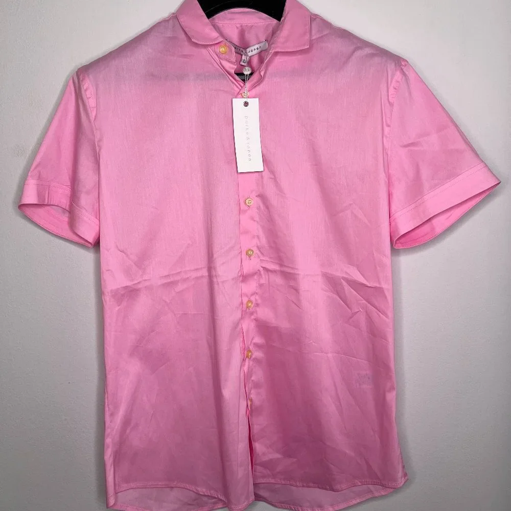NWT Parke & Ronen Pink S/S Buttoned Down Shirt - Sz. L - Picture 1 of 4